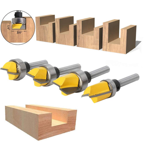 Wolfride Door Hinge Router Bit Set 1/4-Inch Shank Template Flush Trim Router Bit Hinge Mortise Router Bit Bottom Cleaning Router Bit (4pcs)...