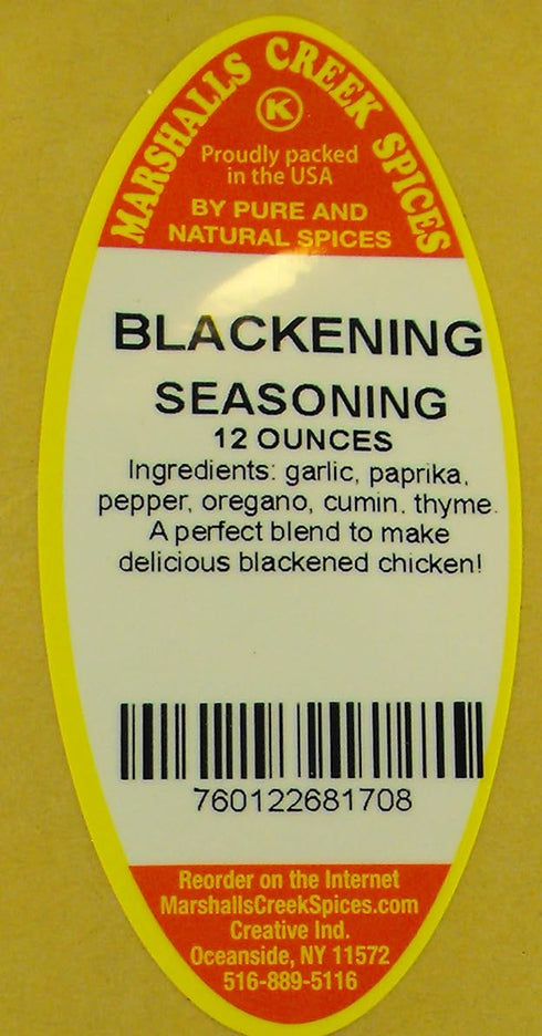 Marshalls Creek Spices BLACKENING SEASONING NO SALT 12 ounce ECO Friendly Kraft Stand-up Pouch...