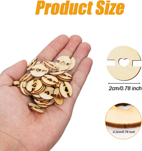 50pcs Pom Poms Buttons for Hats, 20mm Wooden Handmade Buttons Removable Love Button Faux Fur Pom Pom Holder Keepers Fastener for Knitting Beanies ...