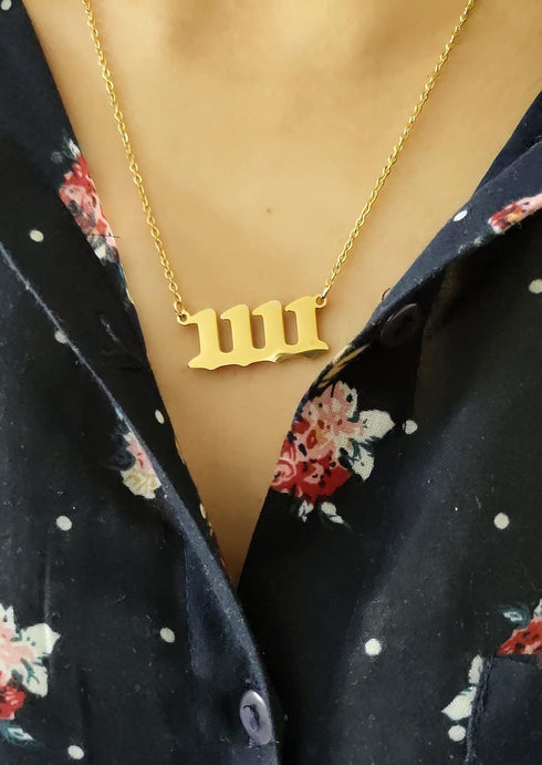 Angel Numbers Necklaces,Women Girls Dainty Gold Silver 111 1111 222 333 444 555 666 777 888 8888 999 Pendant Necklace Spiritual Numerology Jewelry...