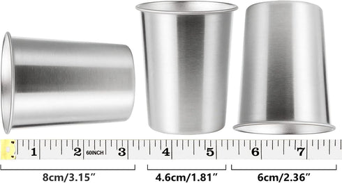 4Pack 6oz Small Stainless Steel Cups, BPA Free Healthy Pint Drinking Cups Metal Drinking Glasses For Kids (Silver, 170ml/6oz)...
