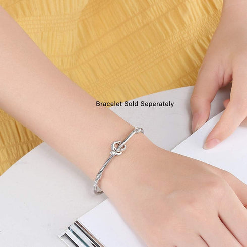 Ginger Lyne Collection Wedding Ring Set Engagement Charm for Bracelet or Necklace for Women Hearts European Bead Clear Cubic Zirconia Sterling Sil...