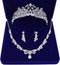 Wedding Sets For Women Bling Bride Hair Accessories Tiaras Earrings Necklace Wedding Jewelry Sets A...
