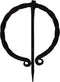 Hand-Forged Medieval design Twisted O shape brooch with clock pin unisex for cloak shawl and scarf...