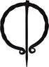 Hand-Forged Medieval design Twisted O shape brooch with clock pin unisex for cloak shawl and scarf...