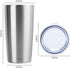 DOMICARE 20oz Stainless Steel Tumbler Bulk with Lid, Double Wall Vacuum Insulated Travel Mug, Powder Coated Coffee Cup, Stainless Steel, 1 Pack...