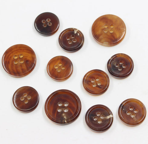 11 Pieces Genuine Natural Horn Blazer & Suits Button Set - for Blazer, Sport Coat, Uniform, Jacket (Light Brown) 1#...