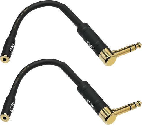 CESS-238 Right Angle 1/4 Inch TRS to 3.5mm Right Angle Adapter,6.35mm Male to 3.5mm Female Stereo Headphone Audio Adapter...