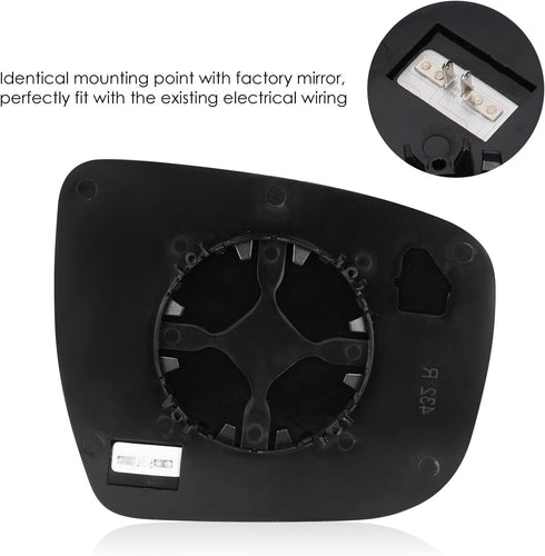 Driver Left Side Power Heated Mirror Glass Fit For Nissan Rogue 2014-2019, for Murano 2015-23, for Pathfinder 2017-19 Side View Mirror with Back P...