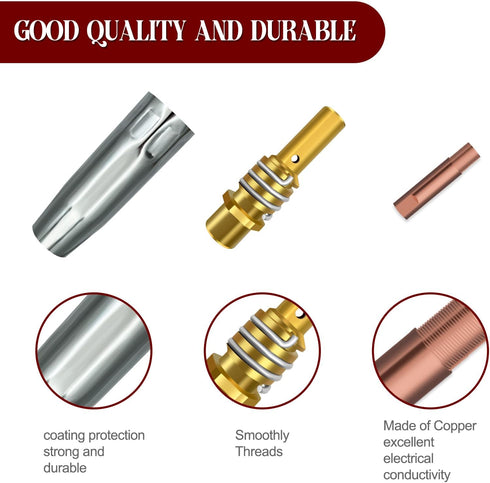 MIG Welder MB15 15AK MIG Welding Gun Accessory Kit, 19 PCS Nozzle Contact Nozzle Tips Holder Kit, 4 x Gas Nozzles, 10 x M6 0.8mm Power Nozzles, 2 ...