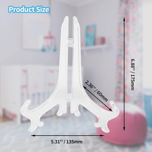 12 Pieces Picture Easel Stand, Clear plate Stand, 7 Inch Card Display Stand, Display Holder for Picture Photos Decoration...