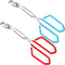 2 Pieces 10.6 Inch Stainless Steel Kitchen Scissor Tongs Heavy Duty Cooking Tongs, with Comfortable Red Blue Handle for Cooking Barbecue Food, Dis...