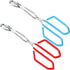 2 Pieces 10.6 Inch Stainless Steel Kitchen Scissor Tongs Heavy Duty Cooking Tongs, with Comfortable Red Blue Handle for Cooking Barbecue Food, Dis...