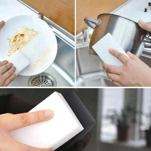 10 PCS Thick Magic Sponge Cleaning Eraser Brush, Household Sponge Foam Pads for Kitchen Car Leather Steel...