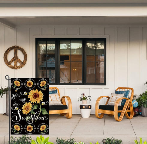 Summer Sunflowers Garden Flags for Outside 12x18 inch Double Sided, Seasonal You Are My Sunshine Yard Flags, Small Spring Decor Farmhouse Outdoor ...