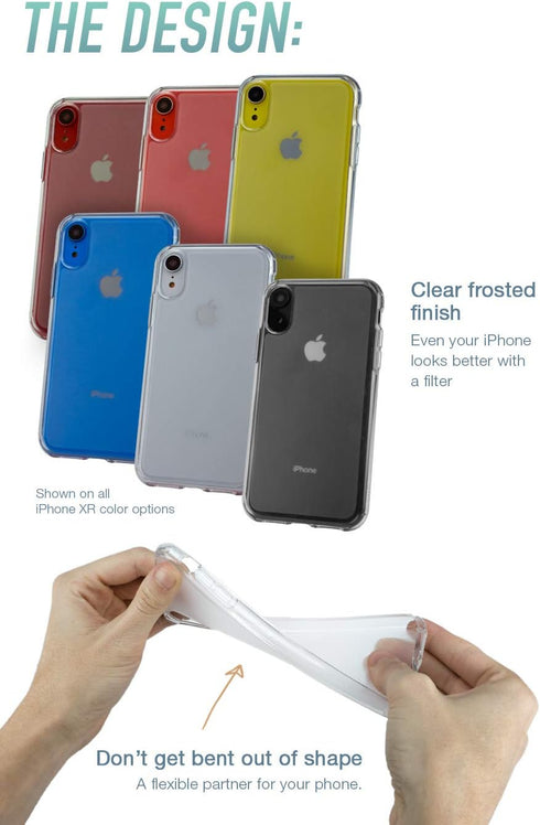 Smartish iPhone XR Clear Case - Nudist Frosted Clear - Protective Slim Grip Shock Resistant Cover (Silk) - Nothin' to Hide...