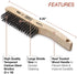 Lincoln Electric K3185-1 Carbon Steel Wire Brush, 4 x 16 Bristle Rows, 9.4" Length, Shoe Handle...