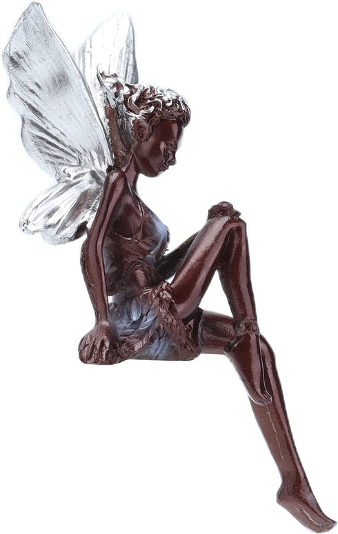 Tomotato Sitting Fairy Garden Statue Resin Crafts Flower Fairy Garden Decoration Figure Unique Shape Cute Resin Statue Miniature Figurine Sculptur...