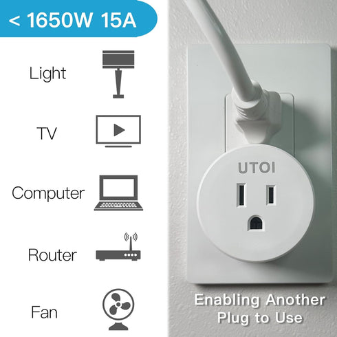 Remote Control Outlet Plug with Remote Switch, Long Range Wireless Remote Light Switch for Lamps and Household Appliances, 15A 1650W RF Wireless E...