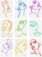 FINGERINSPIRE 9PCS Lady Line Art Painting Stencil 8.3x11.7 inch Woman Face Painting Template Minimalist Line Facial Features Stencil Character The...