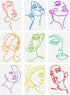 FINGERINSPIRE 9PCS Lady Line Art Painting Stencil 8.3x11.7 inch Woman Face Painting Template Minimalist Line Facial Features Stencil Character The...