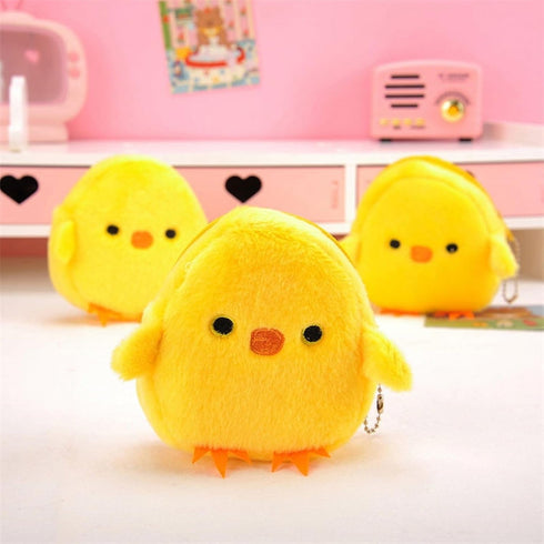 Yellow Cute Cartoon Coin Purse,Creative Chicken Pig Avocado Fruit Shape Bag for Girls Mini Zipper Purse Wallets Women's Coin Purses and Pouches Wa...