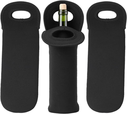 3 Pcs Wine Carrier Tote Bag Neoprene Insulated Travel Sleeves Wine Bottle Carry Tote Bottle Holder for Wine Beer Bottles Beverages Sports Water Bo...
