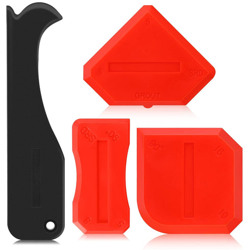 4 Pieces Silicone Caulking Tool Set Sealant Finishing Tool Grout Scraper Caulking Removal Tool for Kitchen Bathroom Floor Sink Joint Sealant Seali...