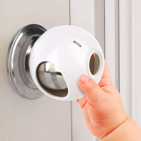 Door Knob Safety Cover for Kids (4 Pack) New Shape & Structure Design Child Door Knob Covers Prevent Children from Opening Doors Baby Safety Door ...