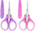 2 PCS Small Scissors All Purpose Kid Scissors with Protective Cover Mini Craft Scissors Precision Straight Fine Tips Design for Scrapbooking Paper...