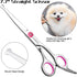 Professional Dog Grooming Scissors with Safety Round Tips, 5 in 1 Dog Grooming Scissors Kit, 4CR Stainless Steel Professional Pet Grooming Shears ...