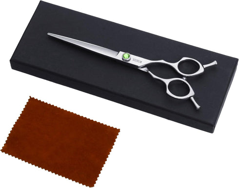 Dog Grooming Scissors 7.4" Professional Straight Dog Grooming Scissors, 440C Stainless Steel Grooming Scissors, Ergonomic Pet Grooming Shears with...