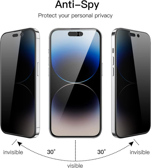 JETech Privacy Full Coverage Screen Protector for iPhone 14 Pro Max 6.7-Inch, Anti-Spy Tempered Glass Film, Edge to Edge Protection Case-Friendly,...
