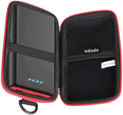 Hard Travel Case for Ekrist/LanLuk Portable Charger Power Bank 25800mAh (Black + Red Zipper)......