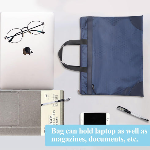 M&G Zipper Pouch with Handle 12x15 in Large Pocket File Bag, A4 Foldable Document Storage Bag for Office Carrying Paper Files Books Filing Folder ...