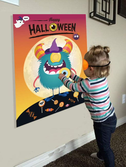 Funnlot Halloween Party Games for Kids Halloween Game Pin The Eye on The Monster Game Activities Hallowee n Pin The Tail Games...