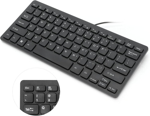 USB Wired Keyboard,78 Keys Mini Desktop Keyboard,Portable Ultra Thin Computer Keyboard,Low Noise Waterproof Mechanical Keyboard,Comfortable to Tou...
