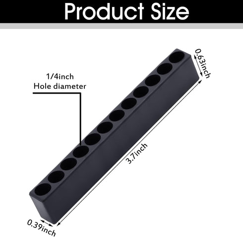 20 Pcs 12 Holes Hex Shank Bit Holder Screwdriver Head Storage Case Drill Bit Organizer Plastic Drill Bit Case Drill Bit Storage Fit for 1/4 Inch H...
