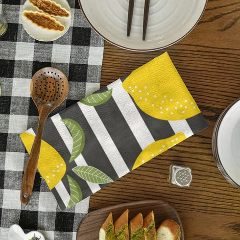2 Pcs Kitchen Towels Lemons Kitchen Dish Towels Kitchen Dish Cloths Fast Drying Kitchen Rug Kitchen Decor for Home Cleaning Cooking Baking, 16 x 2...