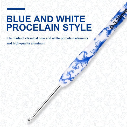 BCMRUN 3.25 mm(D) Crochet Hook for Arthritic Hands, Ergonomic Soft Grip Handle, Extra Long? Knitting Needles Rubber Handle Hook Crochet Needle for...