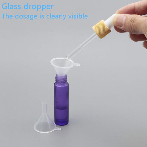 10Pcs Dropper Bottles, 10ml (1/3oz) Glass Bottles Vials with Eye Droppers & Funnels, Essential Oils Perfumes Skincare Liquids Dropper Vials Bottle...