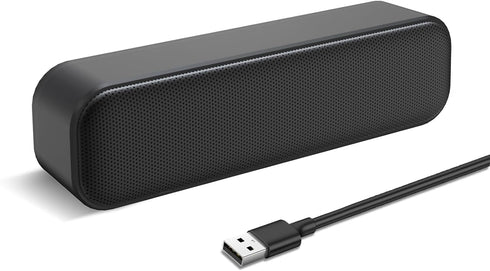 USB Computer Speaker,USB Powered Mini Soundbar Speaker,Laptop Stereo Speakers with Space Saving Design for Computer Laptop Desktop PC Dorm Offce D...