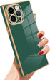 SAKUULO for iPhone 13 Pro Case Cute Plating Gold Case for Women Girls Soft TPU Shockproof Raised Full Camera Protection Electroplate Bumper Cover ...