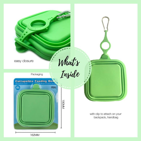 Collapsible Dog Bowl, Double Silicone Pet Bowl, Outdoor Travel Dog Cat Food and Water Bowl, Foldable and Expandable Dog Bowl, 2 in 1 Portable Pet ...