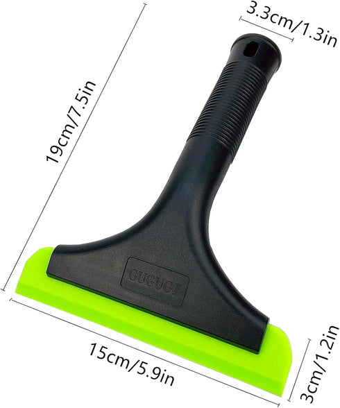 Super Flexible Silicone Squeegee, Auto Water Blade, Water Wiper, Shower Squeegee, 5.9'' Blade and 7.5'' Long Handle, for Car Windshield, Window, M...