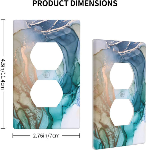 Marble Light Switch Cover Single Outlet Duplex Wall Plate Decorative 1 Gang Faceplate Electrical Receptacle Covers for Kitchen Teens Girls Room Bl...