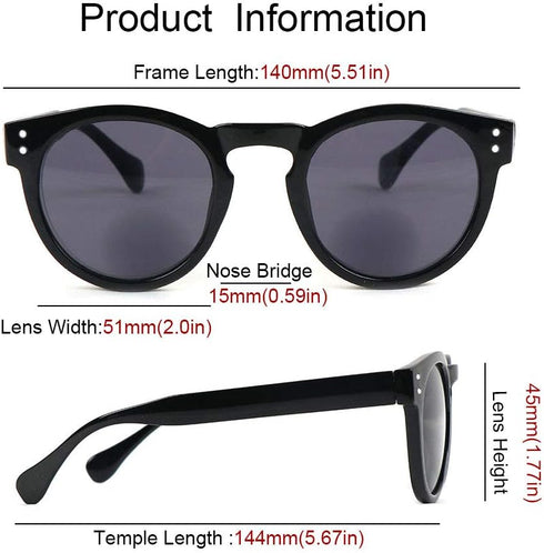 2 Pack Reading Sunglasses Bifocal for Women,Outdoor Reader Glasses Vintage Round Shape...