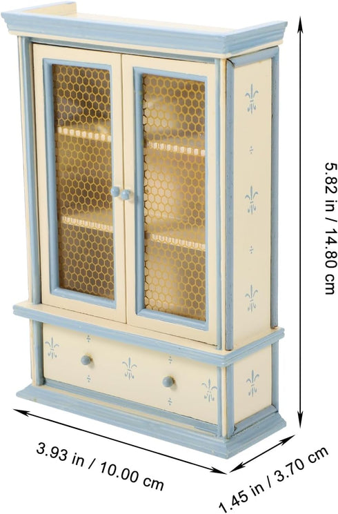 NUOBESTY Furniture 1pc 1:12 Scale Miniature Bookshelf Miniature Display Cabinet Wooden Shelf Cabinet Doll House Furniture...