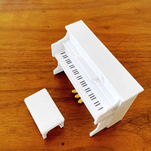 Piano Keyboard Toy for Kids Dollhouse Piano Model Miniature Stool Musical Educational Toy for Micro Landscape Fairy Garden White...