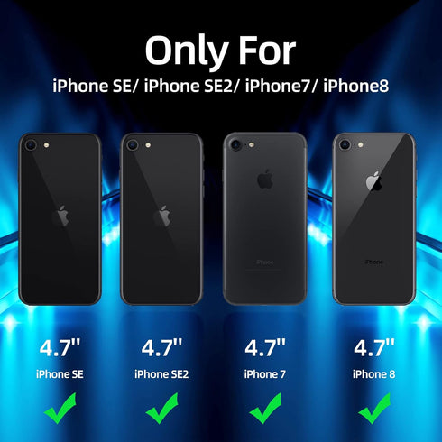 Dssairo [3 in 1 for iPhone SE case 2022/3rd/2020/2nd gen, iPhone 7/8 case?with 2 Pack Screen Protector, Liquid Silicone Ultra Slim Shockproof Prot...